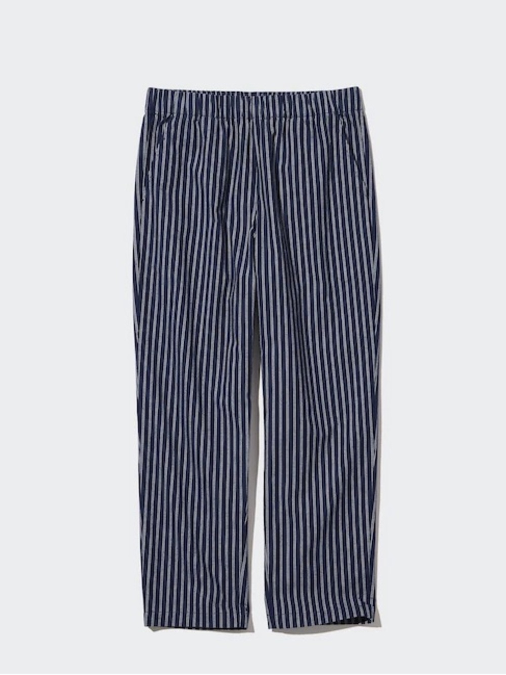 Uniqlo Navy and White Striped Wide-Leg Pants